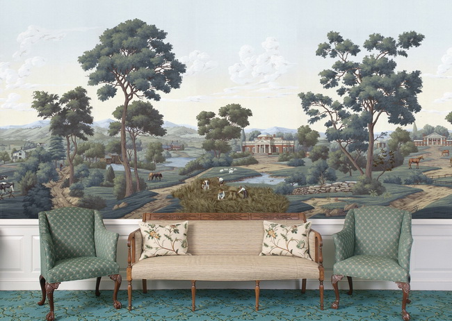 hand painted wallpaper :: chinoiserie wallpaper :: silk wallpaper ...